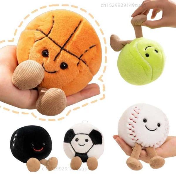 1pc 10cm Cute Basket Foot Tennis Base Billiards Plush Toys Soft Stuffed s Pillow Players Souvenir Birthday Gift R251210
