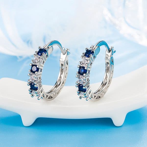 Wish Aquamarine Earrings Femininity with Diamonds Ruby Earrings Purple Diamond Crystal Ear Buckles Jewelry