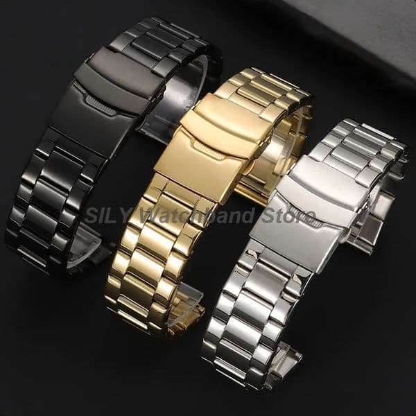 20mm 22mm 24mm Stainless Steel Watch Band for Rolex Mens Sport Straps Universal Replacement Bracelet Metal Wristbands 260316