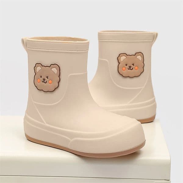 Crestar Womens Cute Rain Shoes Fashion Lightweight Rain Boots Outdoor Anti-Slip Soft Bottom Bear Boots Waterproof Garden Shoes 260323