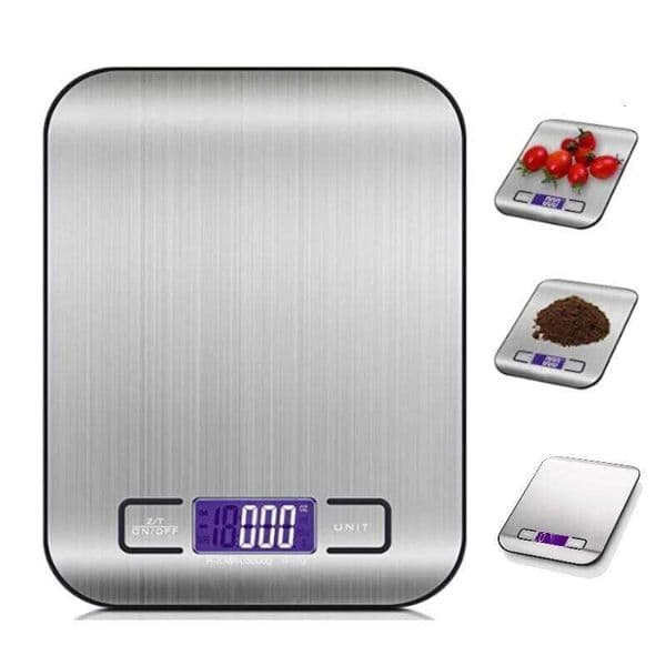 5/10KG Digital Stainless Steel Portable Kitchen Food Scale LED Display Electronic Jewelry Baking Weight Scales 26Y0328