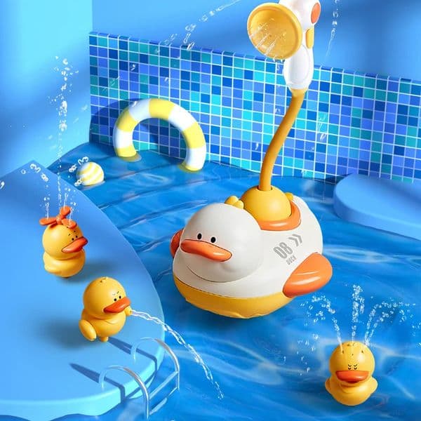 2 Styles Cute Water Bath Duck Shower Electric Spray Bathroom Kids Baby Toy Bathtub Game Faucet Swimming for Girl Gift 260324