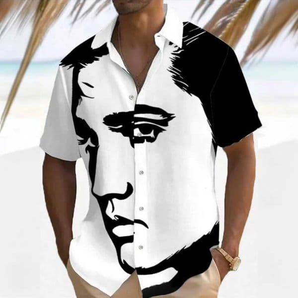 Simple Mens Shirt 3d Face Print Short Slve Shirts Beach Casual Clothing Loose Oversized Hawaiian Shirts for Men 2025 New Tops L260328