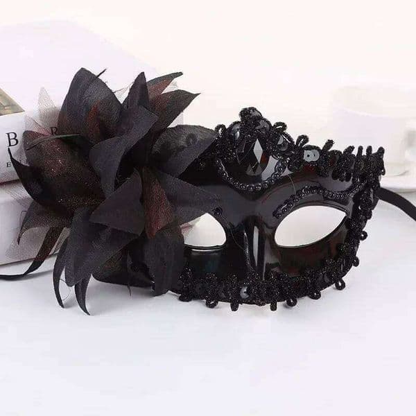 Halloween Princess Half Face Dance Lily Flower Party Sexy Dress Wear Matching Mask Cosplay Accessories 26H0328