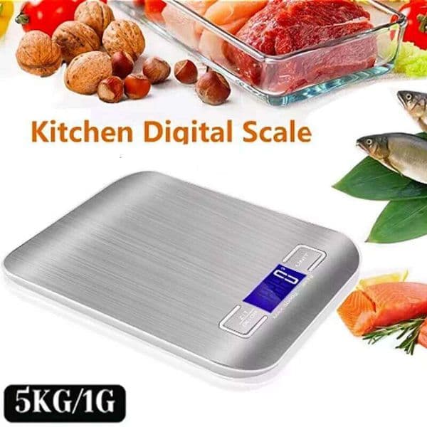 5kg/1g Digital Kitchen Scale LED Stainless Steel High-precision Electronic Scales Home Jewelry Food Weighing Baking Tools 26Y0328