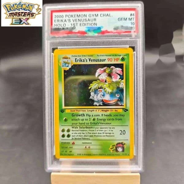DIY PTCG2000 GYM CHAL ERIKA'S VENUSAUR 4/132 Collection Copy 10Points Rating Card Anime Game Gift Toy L260114