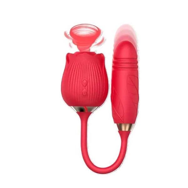 Rose-Sucking Thrusting Dildo Vibrator for Women Nipple Clit Stimulator Vibrating Egg Tongue Licking Clitoris Sucker Sex Toys 18