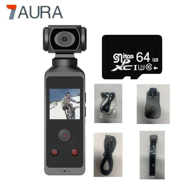 IAURA Compact 4K HD Action Camera with Optical Image Stabilizer and MicroSD Card Slot - Waterproof Case Included 26W0328