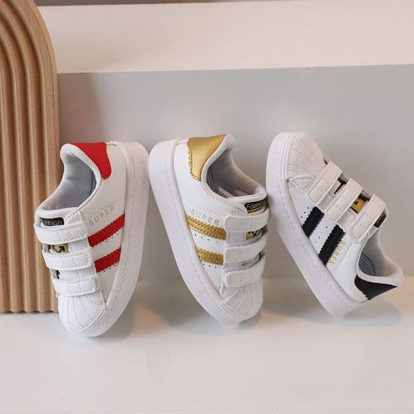 Fashion Children's Sneakers Kids Fashion Design White Non-slip Casual Shoes Boys Girls Hook Breathable Sneakers Toddler Outdoor Shoes Free shipping