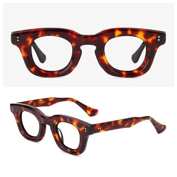 Handmade Retro Oval Glasses Frames for Men Women Vintage Eyeglasses Women Good Quality Trendy Thick Acetate Eyewear Online sale