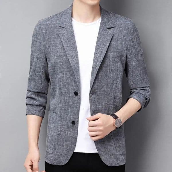Summer Men Thin Coat Men s Suit Jacket Autumn Linen Solid Color Casual Suit Korean Slim Fit Formal Business Suit Jacket 260325