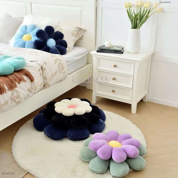 Flower shaped pillow, hip cushion, flower floor pillow, chrysanthemum toy, plant filled doll, children's girl gift, elastic sofa cushion, floor pillow-G2542
