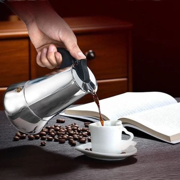 Classic Stainless Steel304 600ml Bar Percolator Office Family Coffee Machine Cappuccino Octagonal Mocha Latte Pot Espresso Maker 260320