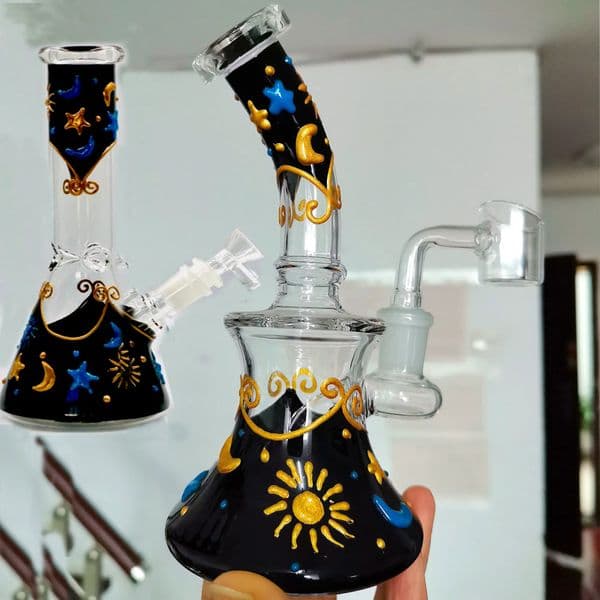 Glass Bong Smoking Water Pipe Bubbler Small Hookahs Water Bongs Mini Oil With 14mm Bowl Accessory 6.3inchs