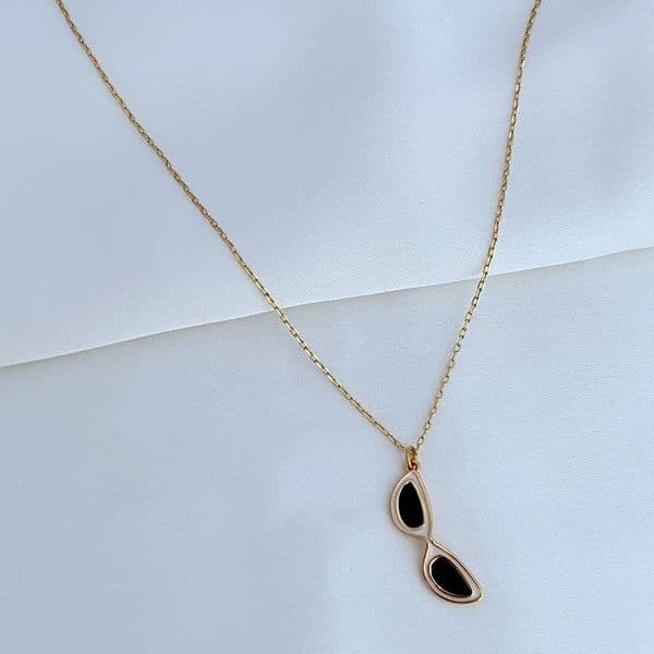 Real 18K Gold Plated Sunglasses Pendant Necklace KS Gift New York With Free Dust Bag XL2243