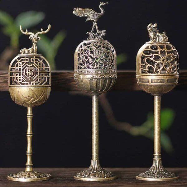 Magpie Hollow Lamp Sandalwood Fragrance Censer Smoking Backflow Incense Holder Tea House Ornaments Study Room Home Decor 26L0328