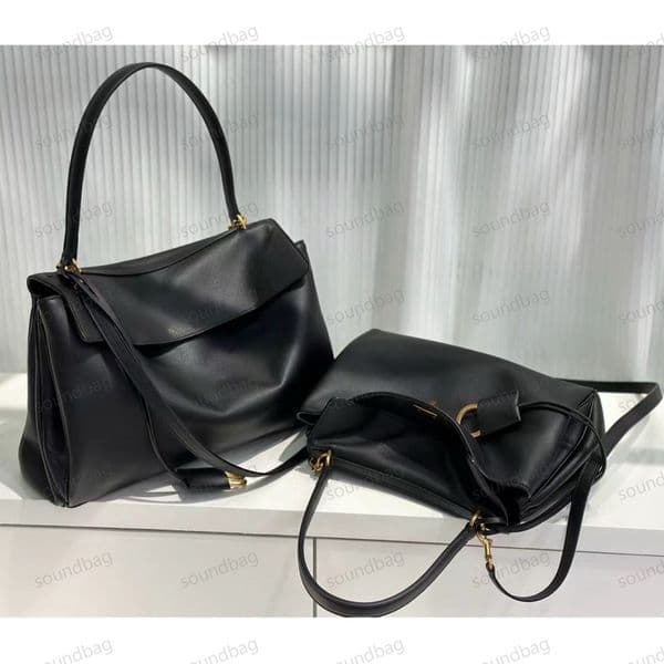 Y2K Designer Tote Shoulder Bag Large Travel Bag Minimalism Runway Exclusive Genuine Leather Luxurious Trendy, Chic & Practical, , BigBag Handbag Large Bag