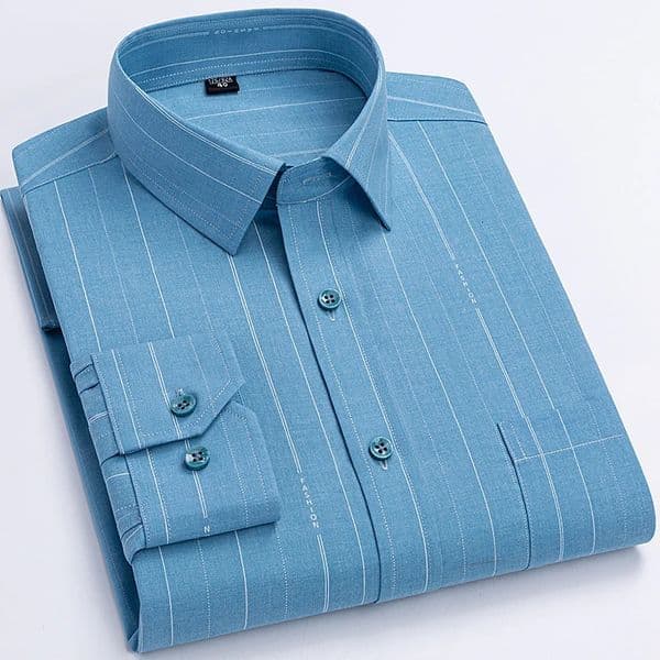 High Quality Mens Shirts Spring Autumn Long Sleeve Wrinkle Resistant Non Ironing Stripe Man Clothing Big Size 5XL 6XL 7XL 260324
