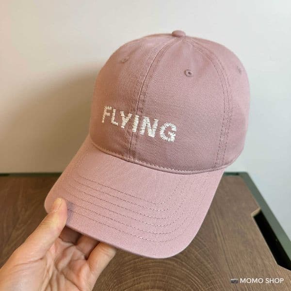FLYING Embroidered High-Quality Washed Cotton Baseball Dongdaemun Trendy Brand, Korean Style Duckbill Cap, Unisex Fashion