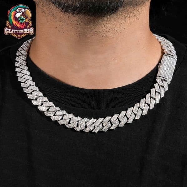 12MM 15MM Hiphop Moissanite Cuban Necklaces 925 Silver Jewelry Iced Out Moissanite Cuban Link Chain