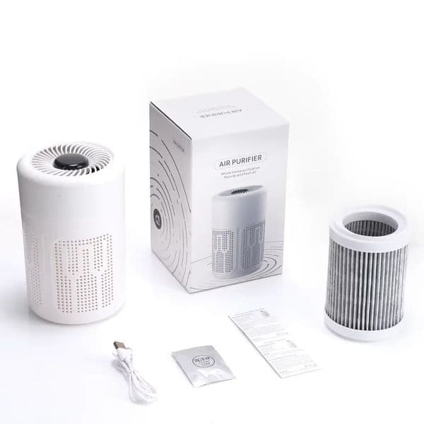 Air Purifier Smoke Odor Negative Ion Generator USB Portable Air Cleaner for Household HEPA Filter Efficient Purifying Air 260324