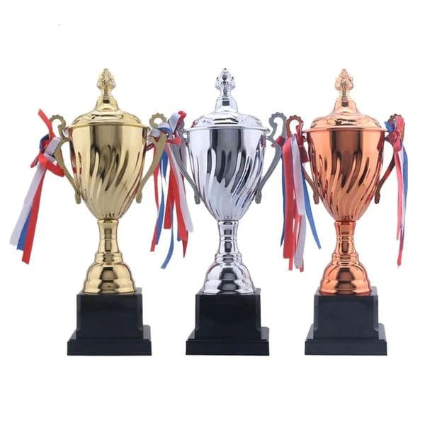 35/32/29CM Trophy Cup Gold Silver Bronze Team Prize Winner Cup Souvenir Competition Props Metal Trophy Football Soccer 260326