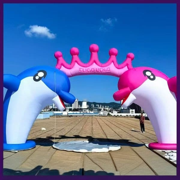 Inflatable Dolphin Arch Inflatable Model Beauty Chen Decoration Shopping Mall Event with a blower