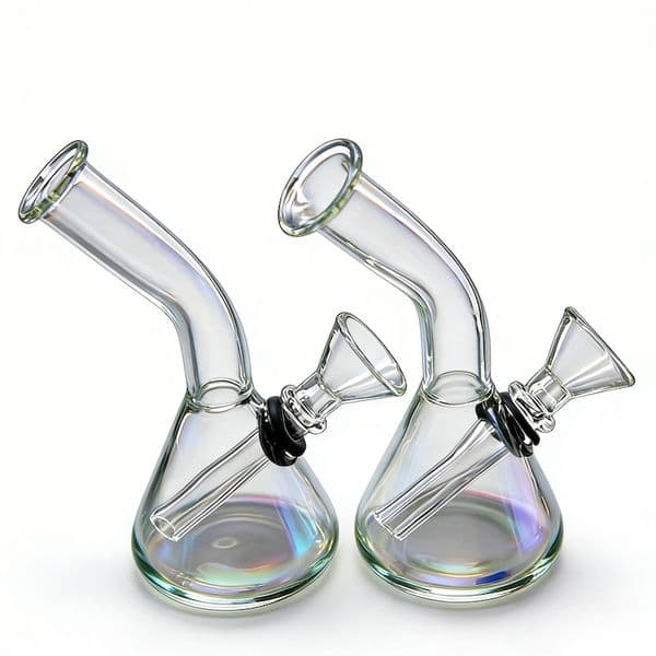 Cheap Portable Beaker Glass tobacco Bong Mini Triangle Thick heady Smoking Glass Water Bongs hookah with removable smoking bowl