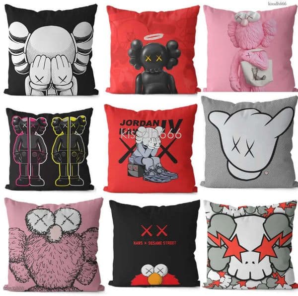 Cartoon Sesame Street designer decorates pillowcases with fashionable linen single-sided square cushions, luxurious cushions, bedding, room chairs, sofas