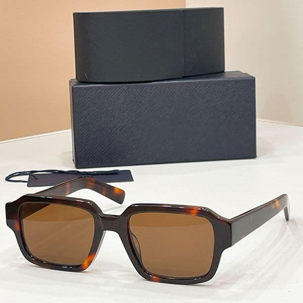 Men rectangular sunglasses designer mens acetate fiber tortoiseshell color frame top quality outdoor vacation driving men glasses UV protection SPR02ZS