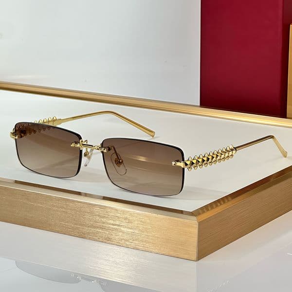 Designer Sunglasses Luxury Rimless Rectangular Sunglasses CT0604S Man Woman Designer Fashion Gradient Metal Rectangle Sun Glasses