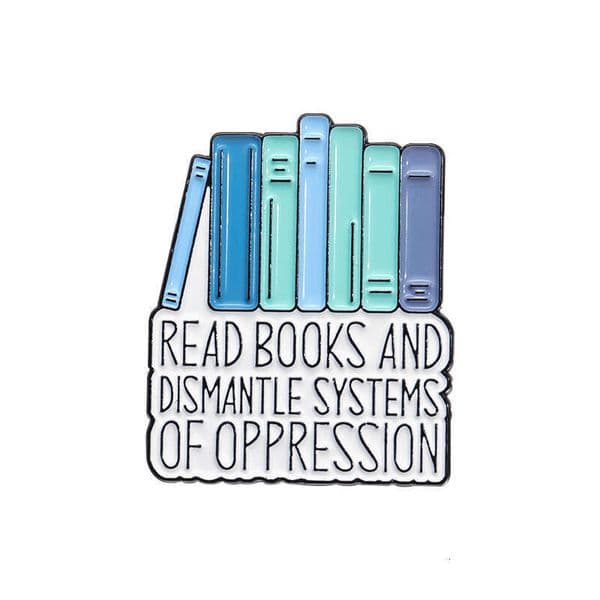 Creative English geometric brooch, new exquisite gift, clothing accessory, for book lovers, stress-relief metal badge