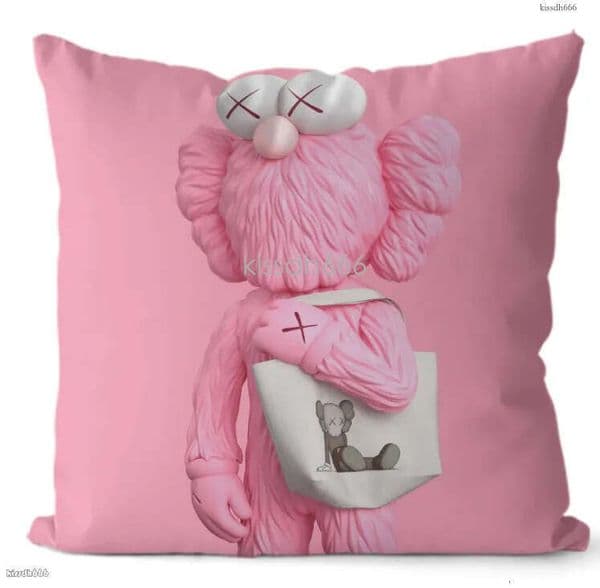 Cartoon Sesame Street designer decorates pillowcases with fashionable linen single-sided square cushions, luxurious cushions, bedding, room chairs, sofas-G524