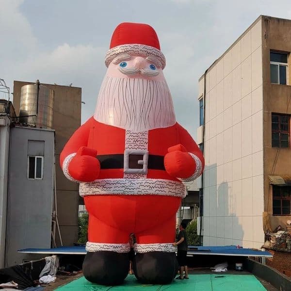 Free delivery Giant Inflatable santa claus balloon with grey beard for interactive advertising Decoration outdoor events