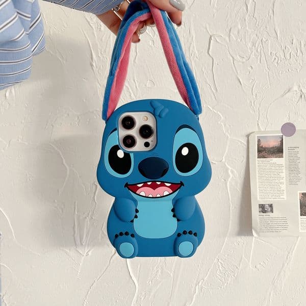 Kawaii Stitch Protective Phone Case 3D Shape Silicone Earthquake-proof Big Ears Handheld for Iphone case 17 Air 11 12 13 14 15 16promax