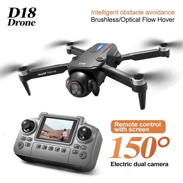 D18 Screen-Controlled Drone 150°Electrically Controlled Brushless Quadcopter With Obstacle Avoidance Aerial Photography, Remote Control Aircraft Kuhangxin