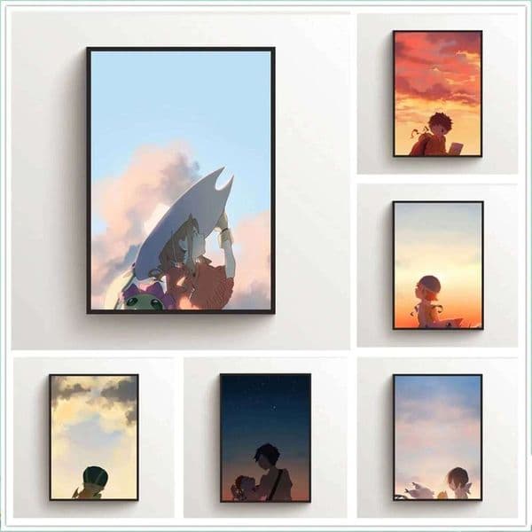 WTQ Digimon Adventure, Anime Wall Art, HD Canvas Print Poster, Home, Children's Room, Living Room Decoration Painting 26Y0330
