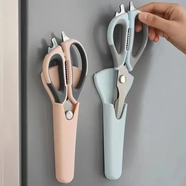 7-in-1 Multifunctional Kitchen Scissors with Magnetic Holder Stainless Steel Food Scissors for Meat Fish Kitchen Food Scissors 260327