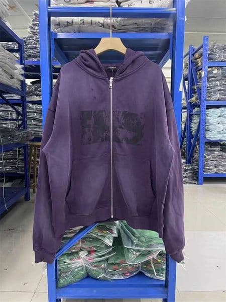 Autumn/Winter FAR 25SS High Quality Pattern Printed Washed Vintage Zipper Hoodie Strt Casual Loose Cotton Oversize Trendy Rock H260330
