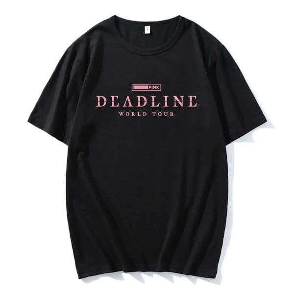 BLACK and PINK WORLD TOUR DEADLINE Tshirt Summer Short Sleeve Male Tshirts Unisex Streetwear Korean Band Fashion T Shirt Women 260330