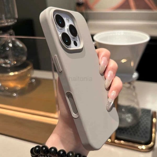 Titanium Gray Camera Control Button Genuine liquid silicone case for iPhone 16 Pro Max Plus full shockproof soft phone cover H260330