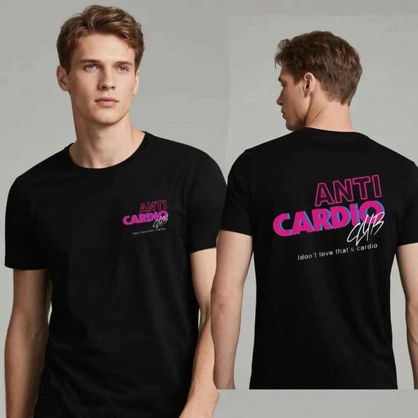 Anti Cardio Club T Shirt Gym cotton Women Clothing Life Sayings Letter Cotton T Women/Men Clothing Exercise OutfitsL260525