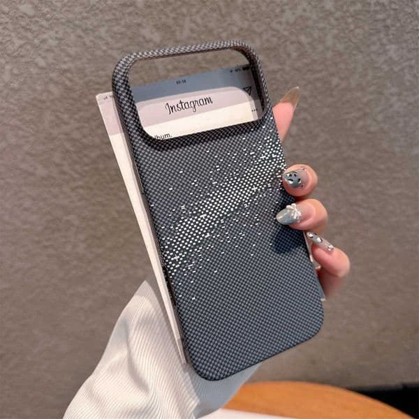Luxury UltraThin PC Carbon Fiber Kevlar Texture Phone Case For 17 Air 16 15 14 13 12 Plus Pro Max Full Frame Bumper Cover L260523