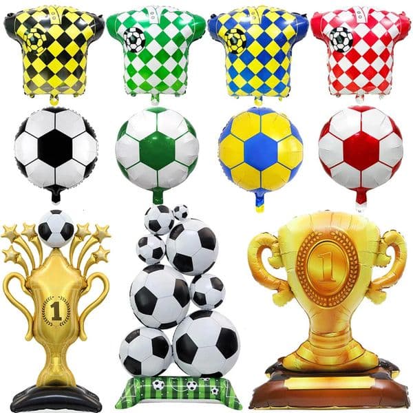 Giant Standing Champion Trophy Soccer Balloons Kids Football Theme Party Decorations Boys Football Fans Birthday Party Supplies 260330