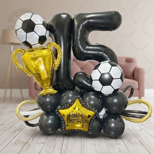 40pcs Football Trophy Pentagram Balloon Black Number Birthday Balloon Set Sports Themed Party Decoration Birthday Surprise Gift 260330