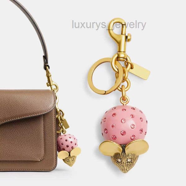 Pear apple bag Charm pretzel Women Letter Designer Keychain Co ch Cherry Keychain Bag Charm Decoration Key Rings Cherry Resin Lanyards dhgate