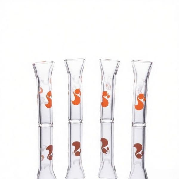 Wholesale 38mm Squirrel Logo Glass Cigarette Filter Tips rolling tobacco tip High Quality clear Smoking filter hand tobacco pipe for smoking