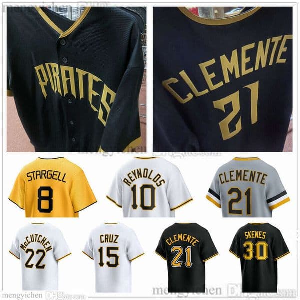 Mans 2026 Baseball Jerseys 30 Paul Skenes 21 Roberto Clemente 10 Bryan Reynolds 15 Oneil Cruz 14 Joey Bart 8 Willie Stargell 2 Spencer Horwitz 23 Mitch Keller Stitched