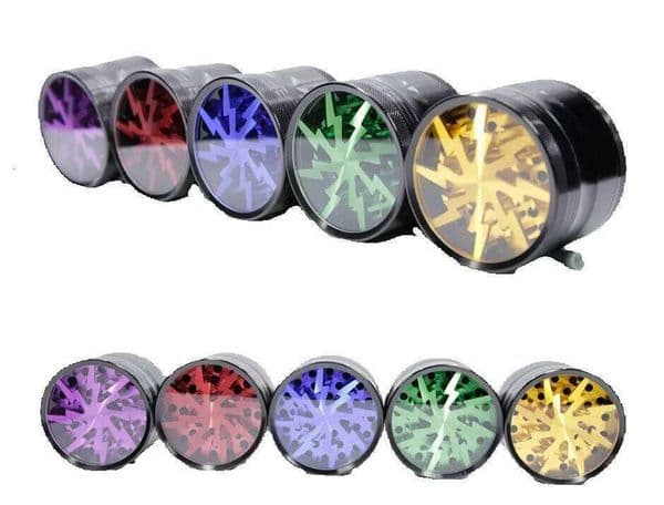 Latest The Smoking 63X50mm Size Four-Layer Aluminum Alloy 1 Material Lightning Model Style Smoke Set Tobacco good quality Grinder 5