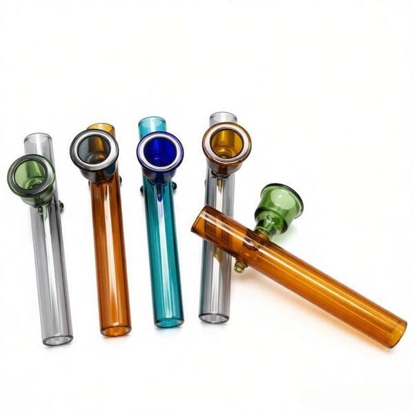 Travel colorful MINI Thick heady labs tobacco hand pipes Mini Smoking steamrollers Pipes Funnel shape glass Smoking hand tobacco pipes